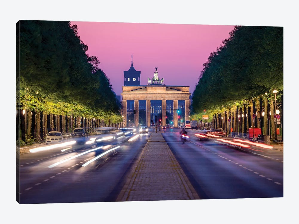 Brandenburg Gate (Brandenburger Tor) And Straße Des 17. Juni At Dusk by Jan Becke 1-piece Canvas Art Print