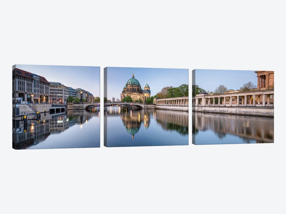 Berlin Cathedral And Museum Island Along The Spree River by Jan Becke 3-piece Canvas Art