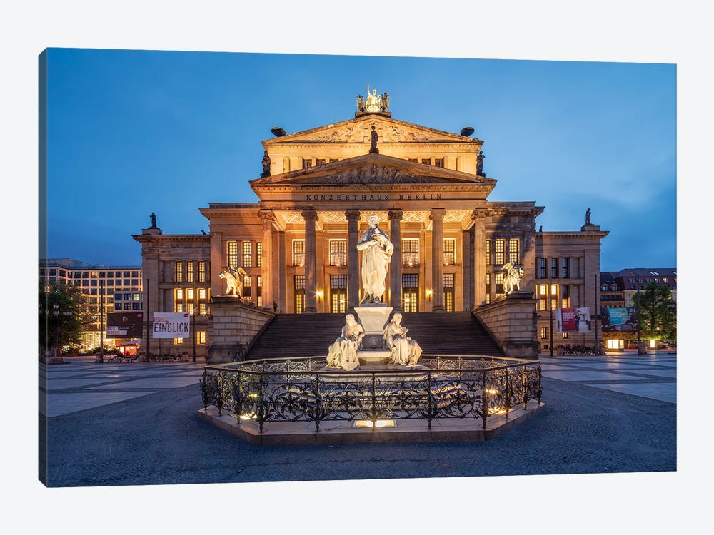 Konzerthaus Berlin (Berlin Concert Hall) And Schiller Monument At The Gendarmenmarkt, Berlin, Germany by Jan Becke 1-piece Canvas Art Print