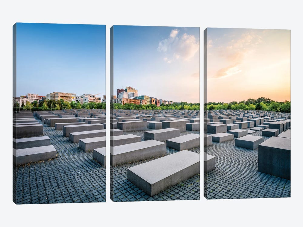 Memorial To The Murdered Jews Of Europe, Berlin Mitte, Germany by Jan Becke 3-piece Canvas Art Print