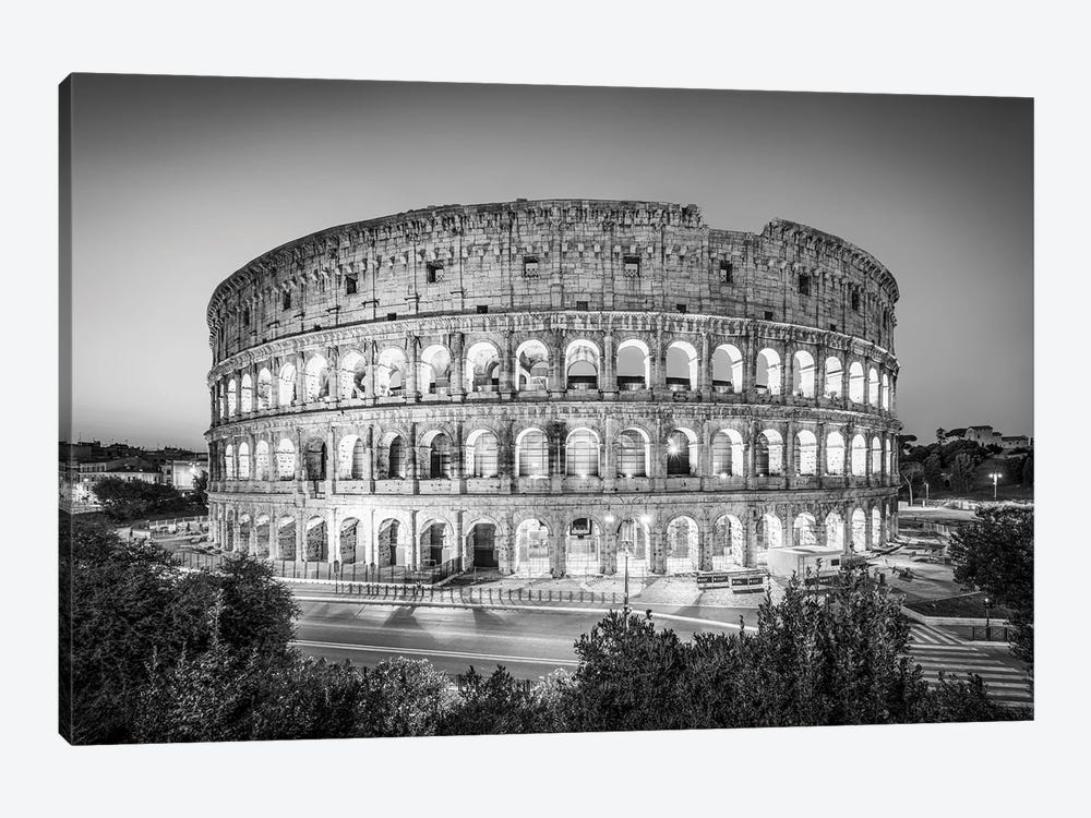 Colosseum In Rome Monochrome by Jan Becke 1-piece Canvas Print