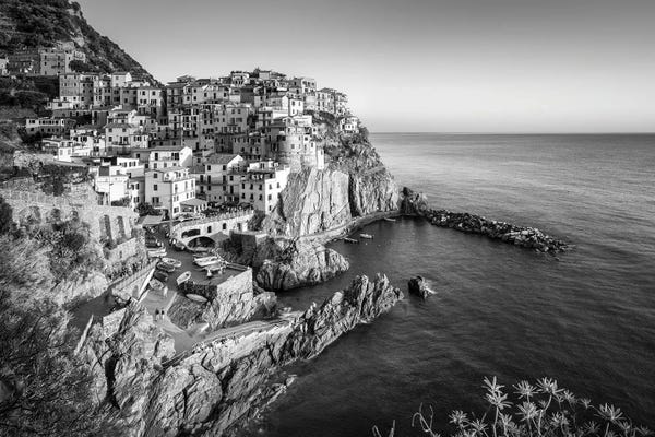 Black & White Cityscapes: Manarola, Cinque Terre, Italy by Jan Becke