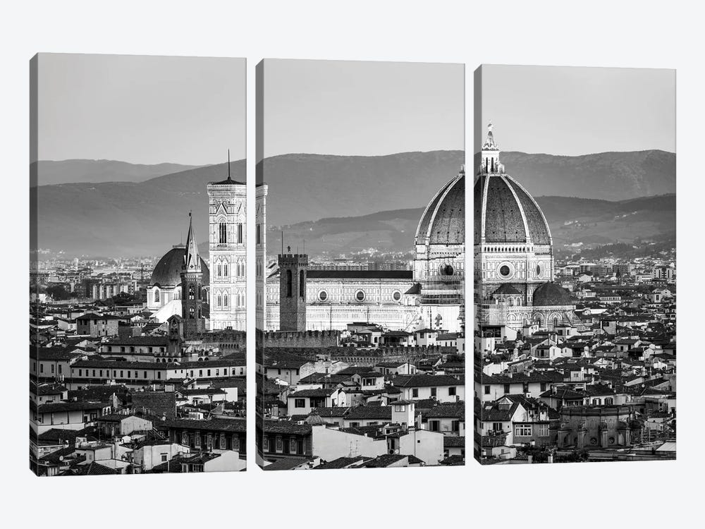 Florence Cathedral In Black And White by Jan Becke 3-piece Art Print