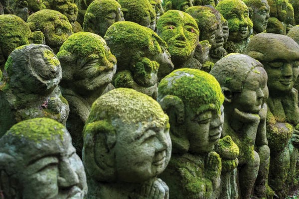 Kyoto: Buddhist Statues At The Otagi Nenbutsu-Ji Temple, Arashiyama, Kyoto, Japan by Jan Becke