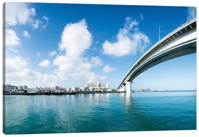 Tomari Bridge At Tomari Harbour, Naha, Okinawa, Japan Canvas Art Print