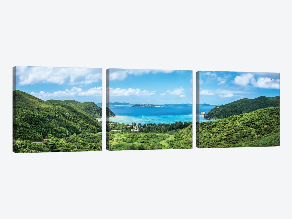 Tokashiku Beach Panorama, Tokashiki Island, Kerama Islands Group, Okinawa by Jan Becke 3-piece Art Print