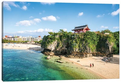Naminoue Beach And Naminoue Shrine, Naha, Okinawa Canvas Art Print - Japan Art