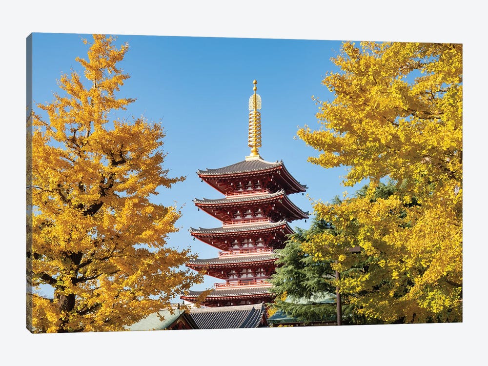 Five-Story Pagoda At The Sensō-Ji Buddhist Temple In Asakusa, Tokyo, Japan by Jan Becke 1-piece Canvas Art Print