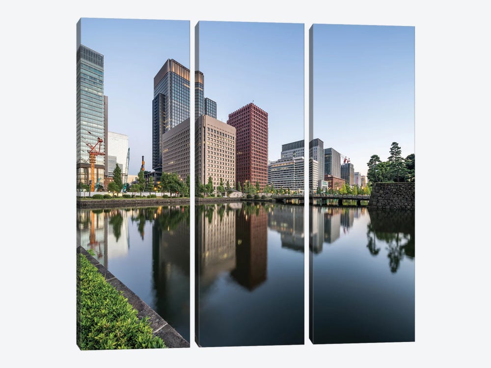 Marunouchi Business District In Tokyo, Japan by Jan Becke 3-piece Canvas Art Print