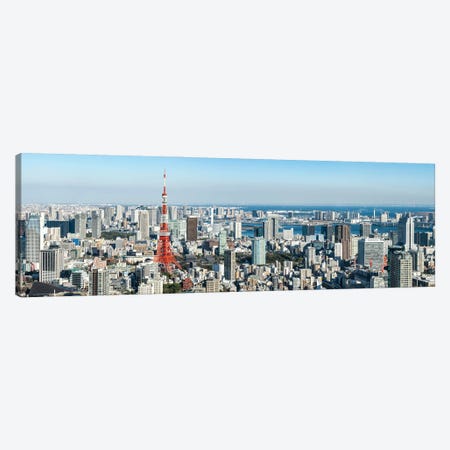 Tokyo Aerial Skyline Panorma With Tokyo Tower Canvas Print #JNB1445} by Jan Becke Art Print