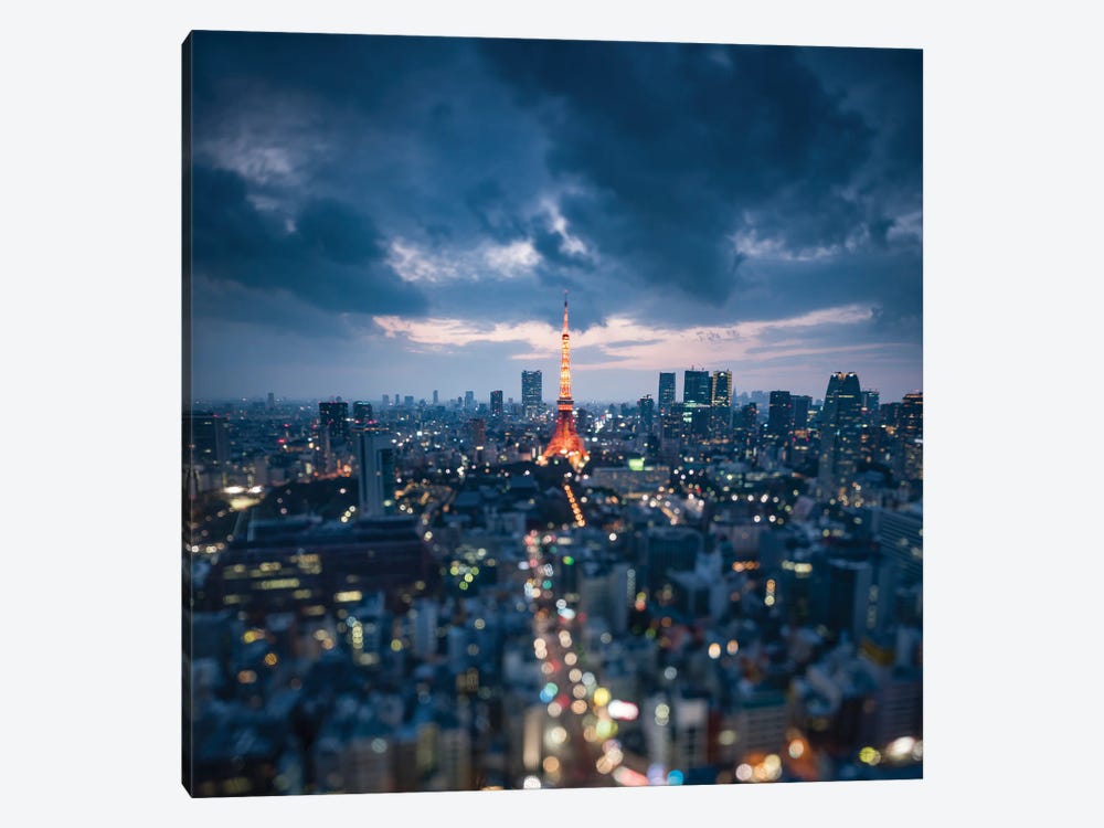Tokyo Tower At Night With Tilt Shift Effect by Jan Becke 1-piece Canvas Artwork