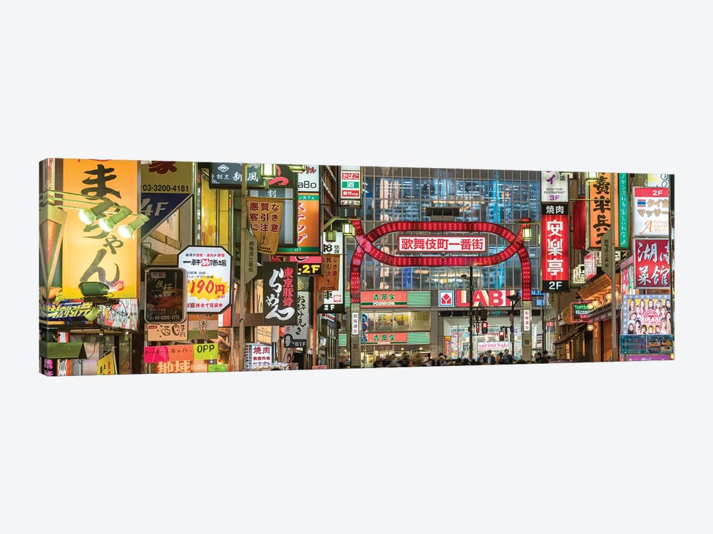 Colorful Billboards At The Kabukicho Red Light District, Shinjuku, Tokyo by Jan Becke 1-piece Canvas Artwork