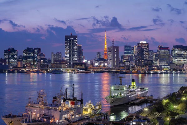 Tokyo: Tokyo Tower Seen From Tokyo Harbor by Jan Becke
