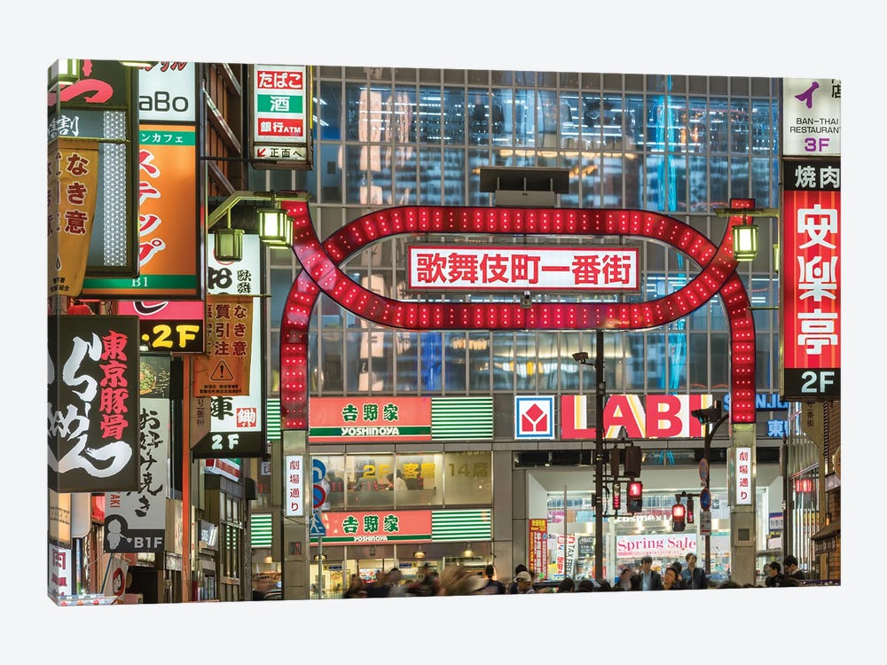 Kabukicho Red Light District, Shinjuku, Tokyo by Jan Becke 1-piece Canvas Artwork