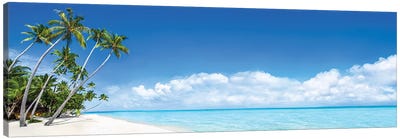 Beach Panorama On The Bora Bora Atoll Canvas Art Print