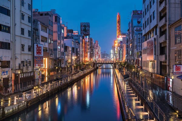 Osaka: Dotonbori District At Night, Osaka, Kansai, Japan by Jan Becke