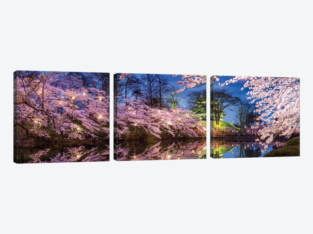 Cherry Blossom Festival At Takada Castle, Joetsu, Niigata Prefecture, Japan by Jan Becke 3-piece Canvas Art