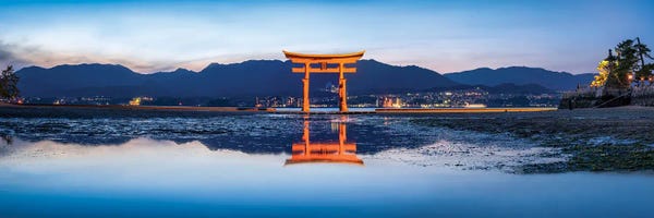 Itsukushima (Miyajima): Panoramic View Of The Torii Gate Of The Itsukushima Shrine On Miyajima by Jan Becke