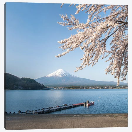 Mount Fuji In Spring, Lake Kawaguchiko, Japan Canvas Print #JNB1483} by Jan Becke Canvas Wall Art