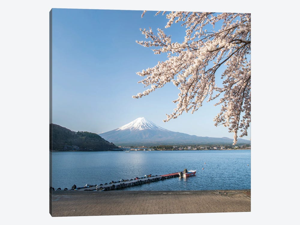 Mount Fuji In Spring, Lake Kawaguchiko, Japan by Jan Becke 1-piece Canvas Artwork