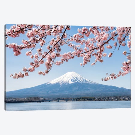 Mount Fuji In Spring At Lake Kawaguchiko Canvas Print #JNB1486} by Jan Becke Art Print