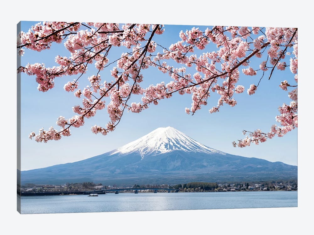 Mount Fuji In Spring At Lake Kawaguchiko by Jan Becke 1-piece Canvas Art Print