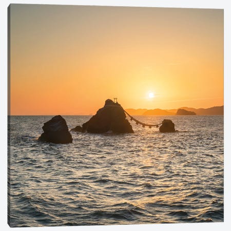 Sunrise At The Meoto Iwa Rocks Also Known As The "Wedded Rocks", Mie Prefecture, Japan Canvas Print #JNB1490} by Jan Becke Art Print