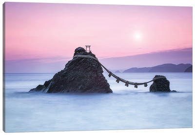 Meoto Iwa Rocks Also Known As The "Wedded Rocks" At Sunrise, Mie Prefecture, Japan Canvas Art Print
