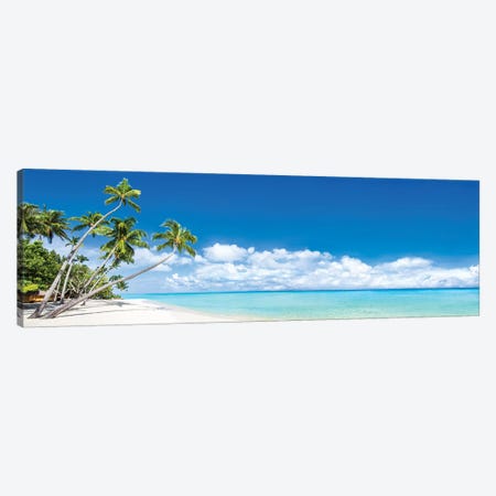 Beach Panorama With Palm Trees Canvas Print #JNB150} by Jan Becke Canvas Print