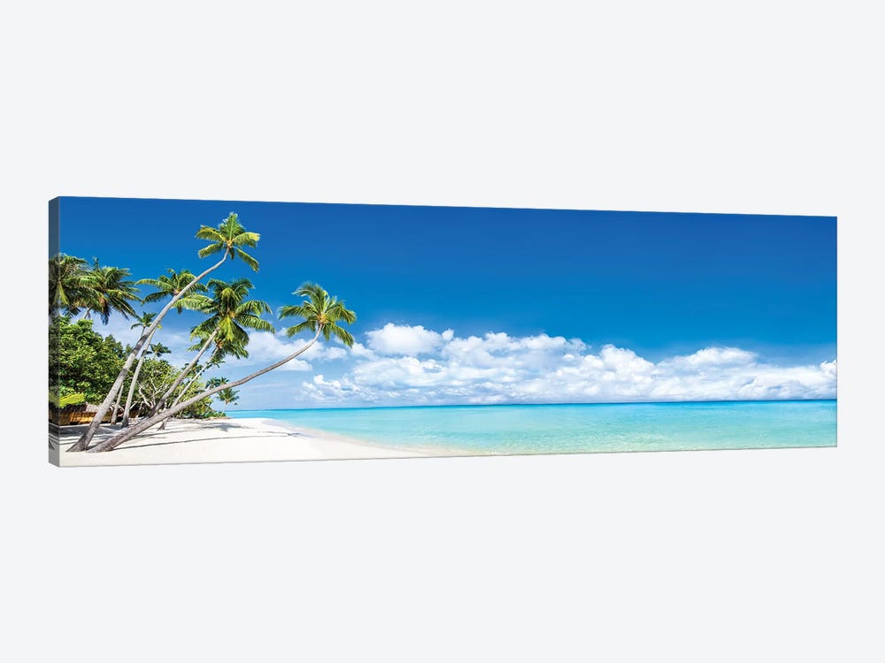 Beach Panorama With Palm Trees by Jan Becke 1-piece Canvas Print