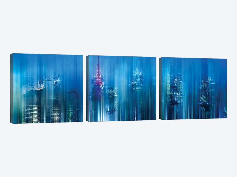 Tokyo Skyline Abstract by Jan Becke 3-piece Art Print