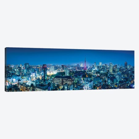View Of The Tokyo Skyline And Tokyo Tower At Night Canvas Print #JNB1519} by Jan Becke Canvas Art