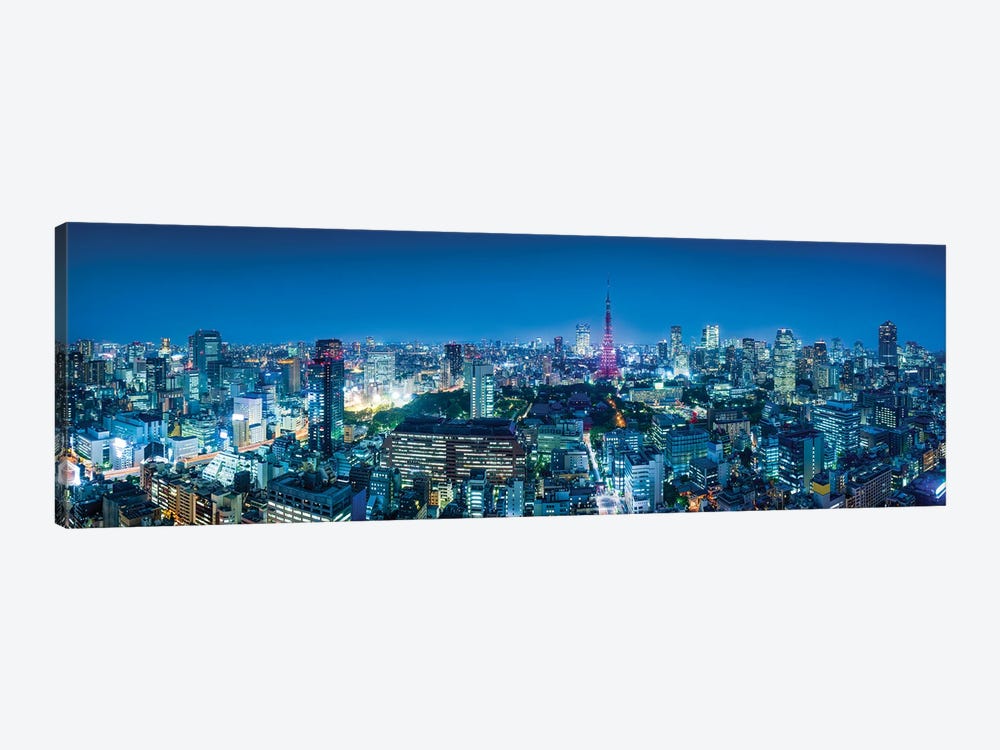 View Of The Tokyo Skyline And Tokyo Tower At Night by Jan Becke 1-piece Canvas Art