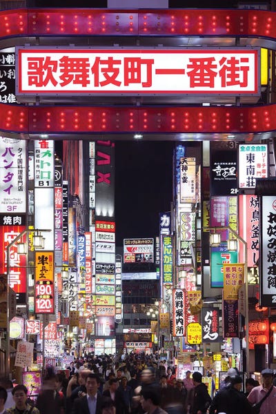 Signs: Entrance To The Kabukicho Nightlife District, Shinjuku, Tokyo by Jan Becke