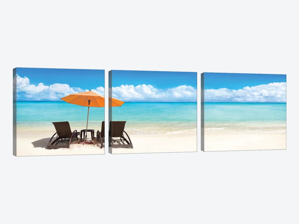 Summer Vacation At The Beach by Jan Becke 3-piece Canvas Print