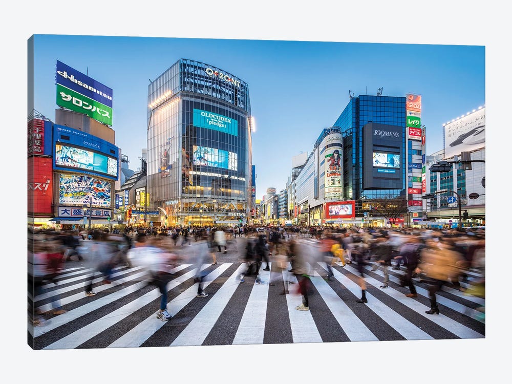 Shibuya Crossing In The Evening, Tokyo, Japan by Jan Becke 1-piece Canvas Artwork