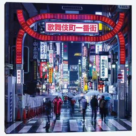 Nightlife At The Kabukicho District In Tokyo, Japan Canvas Print #JNB1547} by Jan Becke Canvas Wall Art