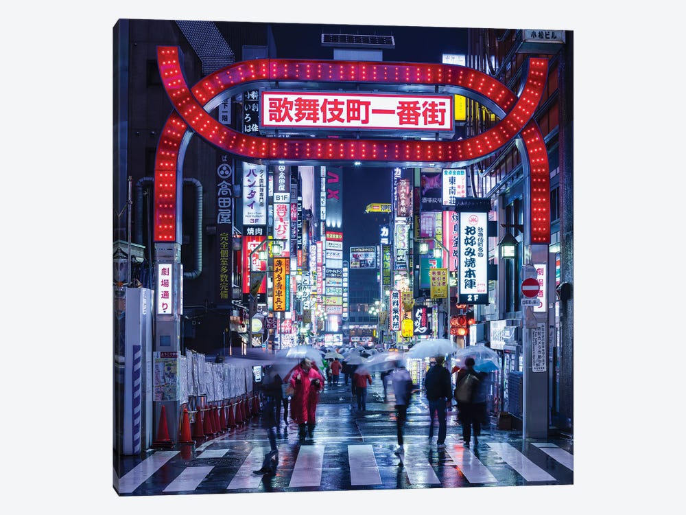 Nightlife At The Kabukicho District In Tokyo, Japan by Jan Becke 1-piece Canvas Print
