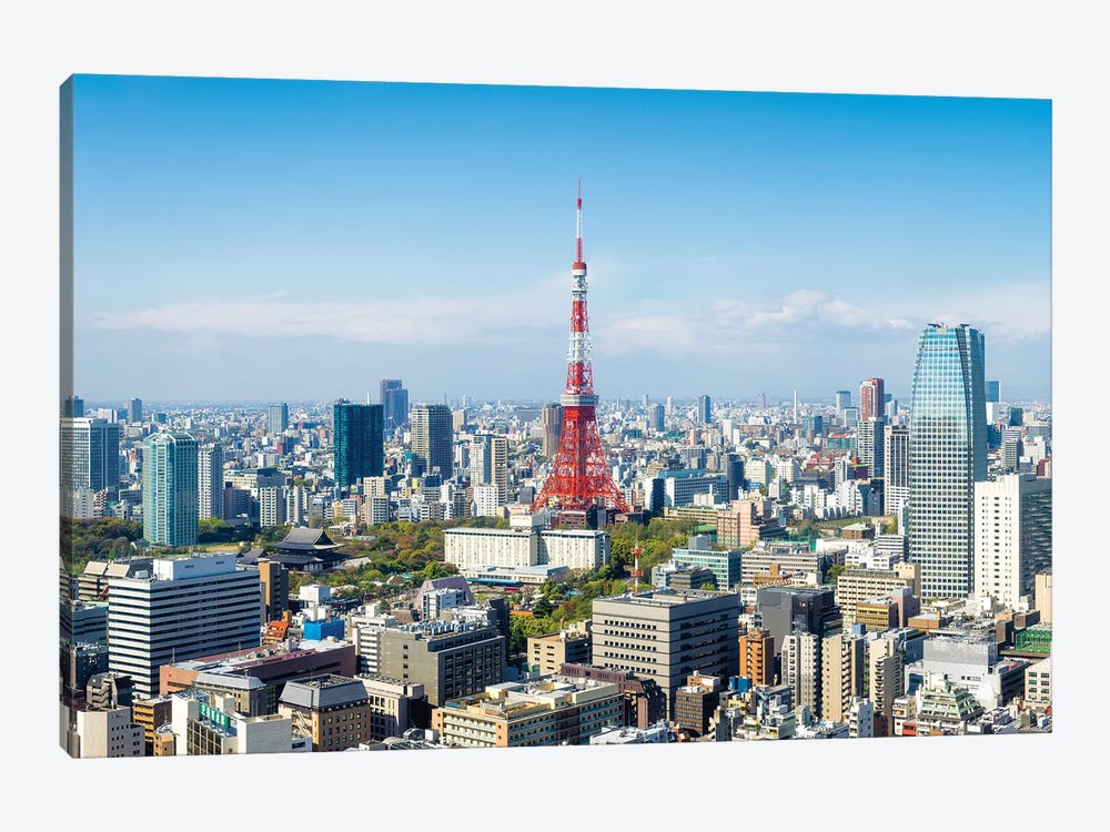 Tokyo Skyline With Tokyo Tower by Jan Becke 1-piece Canvas Art