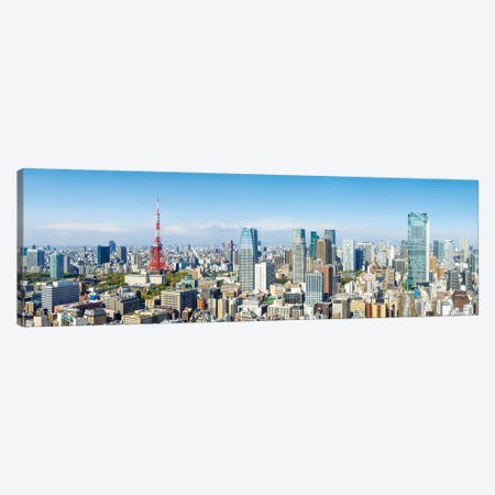 Tokyo Skyline Panorma With Tokyo Tower Canvas Print #JNB1552} by Jan Becke Canvas Wall Art