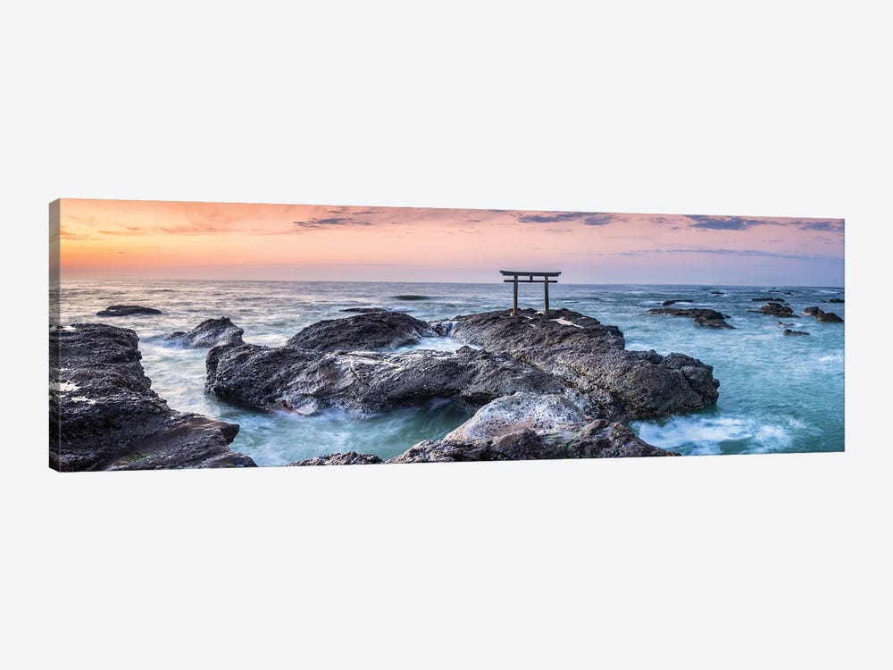 Panoramic View Of A Torii Gate At The Coast Of Oarai by Jan Becke 1-piece Canvas Art