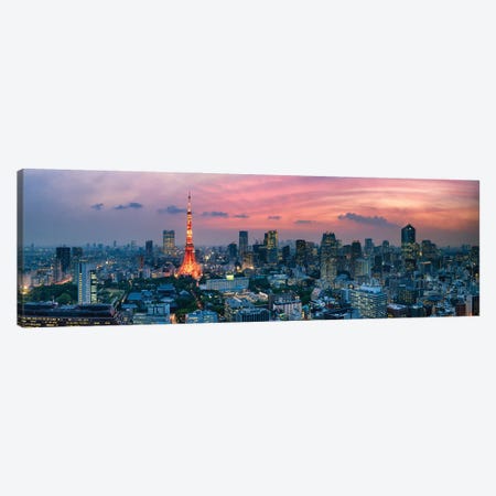 Tokyo Skyline Panorama With View Of Tokyo Tower Canvas Print #JNB1560} by Jan Becke Canvas Art Print