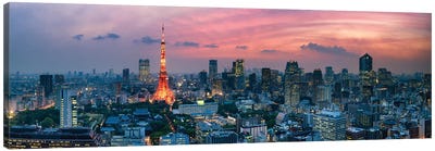 Tokyo Skyline Panorama With View Of Tokyo Tower Canvas Art Print - Tokyo Art