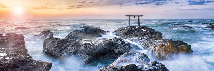 Torii Of The Oarai Isosaki Shrine At Sunrise