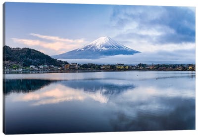 Mount Fuji At Sunrise, Lake Kawaguchiko, Japan Canvas Art Print - Japan Art