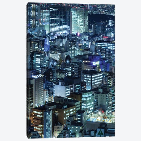 Modern Skyscraper Buildings In Tokyo At Night Canvas Print #JNB1566} by Jan Becke Canvas Art