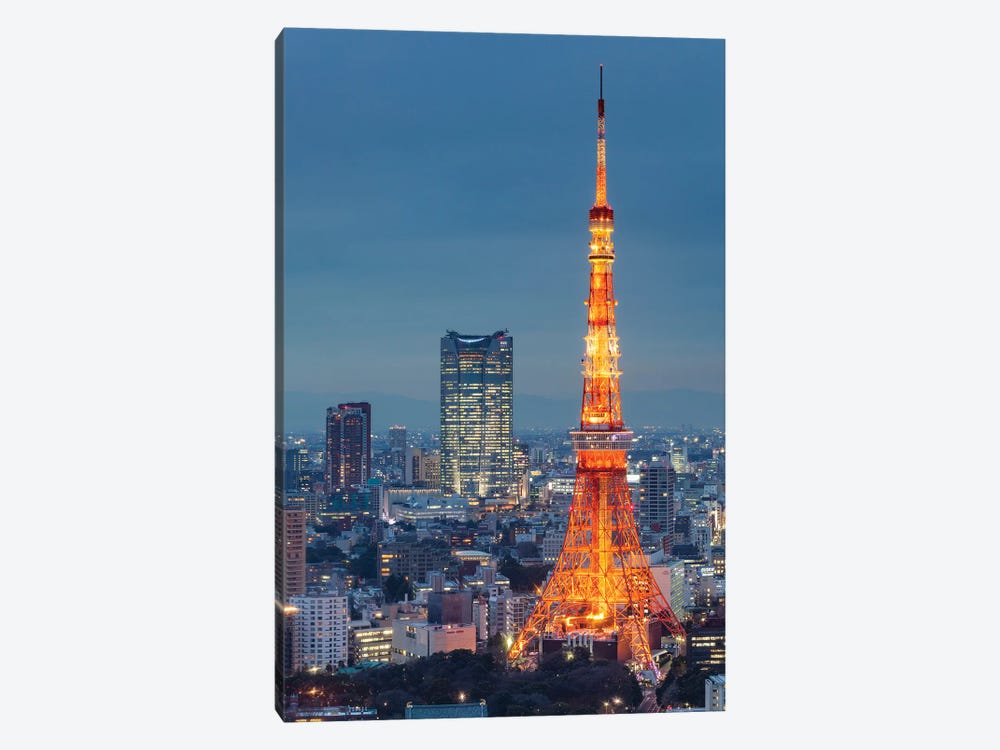 Tokyo Tower And Mori Tower At Night by Jan Becke 1-piece Canvas Print