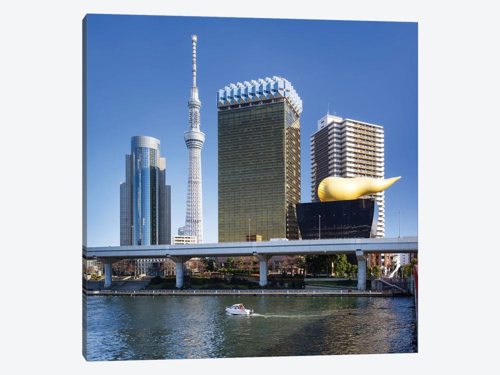 Tokyo Skytree Along The Sumida River, Asakusa District, Tokyo, Japan by Jan Becke 1-piece Canvas Print