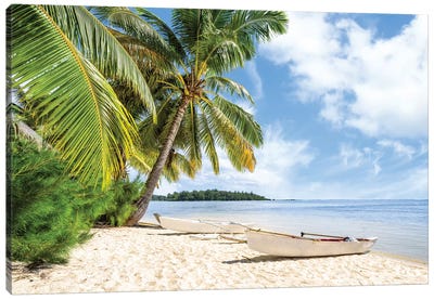 Tropical Island In The South Sea, French Polynesia Canvas Art Print - French Polynesia Art