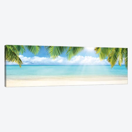 Tropical Beach With White Sand And Turquoise Sea Canvas Print #JNB158} by Jan Becke Canvas Print
